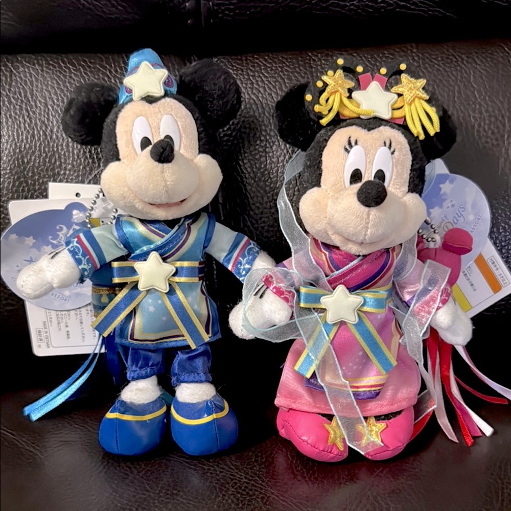 Disney Mickey and Minnie Disney Tanabata Days Plush Badge 2018 35th Anniversary